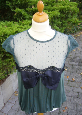 Roberto Cavalli, Top, Hemdchen, Schleife, grün, Gr. ial 44 (38/40), Neu!!!!