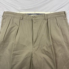 Polo Ralph Lauren Andrew Pant Mens 40x30 Olive Green Pleated Chino Trousers 90s