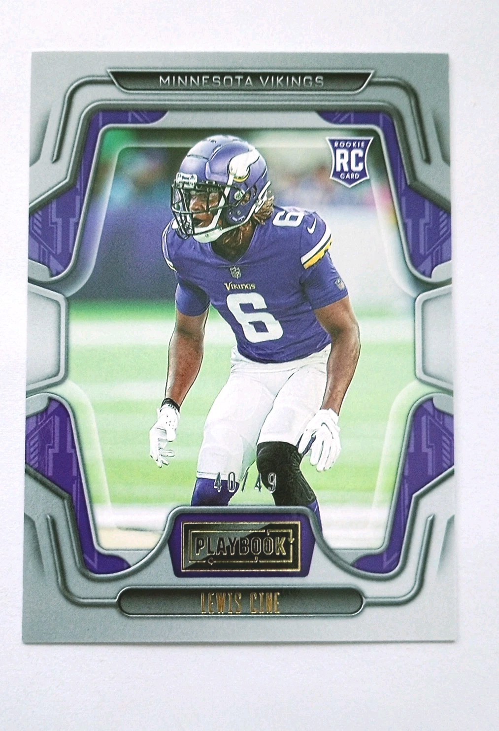 2022 Panini Playbook #176 Lewis Cine Gold /49
