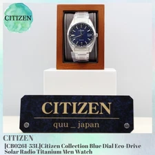 Citizen CB0261-53L Collection Blue Dial Eco-Drive Solar Radio Titanium Men Watch