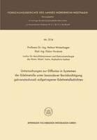 Untersuchungen Zur Diffusion In Systemen Der Edelmetalle Unter Besonderer BerüCk