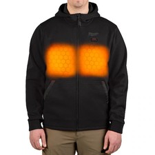 Milwaukee Tool M200b-213X Men's Heated Hoodie, Up To 8 Hours Time, Zipper