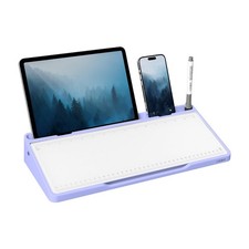 Glass Desktop Whiteboard, 15.3" x 5.6" Dry Erase Desk Board with Dotted and G...