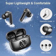 Bluetooth 5.4 Earbuds, 3D-Stereo Wireless Headphones Deep Bass in Ear Buds, 4 EN