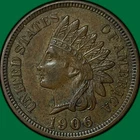 1906 Indian Head Cent Choice Almost Uncirculated AU+ Coin #40838