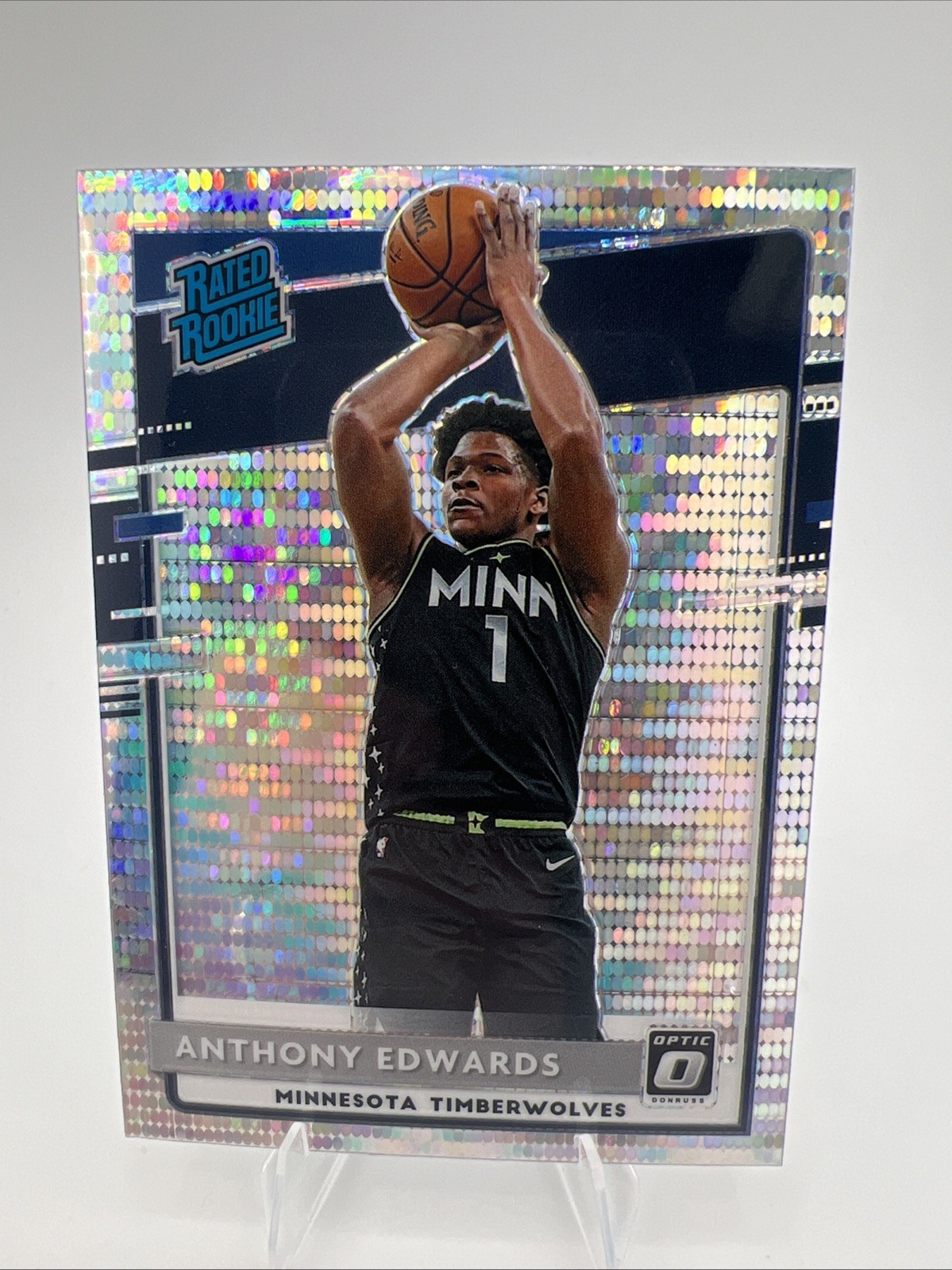 2020-21 Panini Donruss Optic Rated Rookie Anthony Edwards #151 Pulsar Prizm (RC)