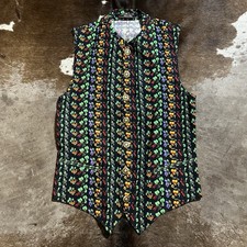 VTG 90s Gianni Versace Berries & Fruit Multicolor Vest Made In Italy Sz 52 RARE