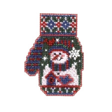 Mill Hill Snowman's Garden Mitten Christmas Beaded Cross Stitch Ornament Kit