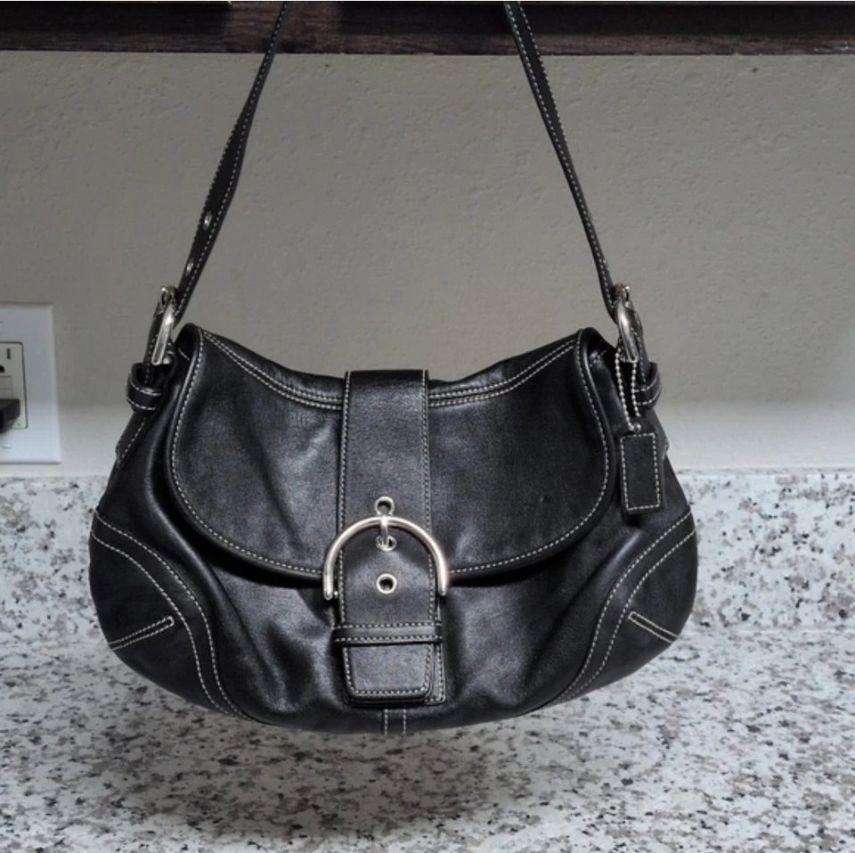 Bolso de Hombro Coach SoHo Cartera Hebilla Solapa con Cartera a Juego De Colección Y2K De Colección Foto 2 de 4