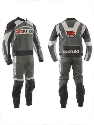 Suzuki tenue sportive moto cuir homme combinaison armure protection renforcée CE - Photo 1/2