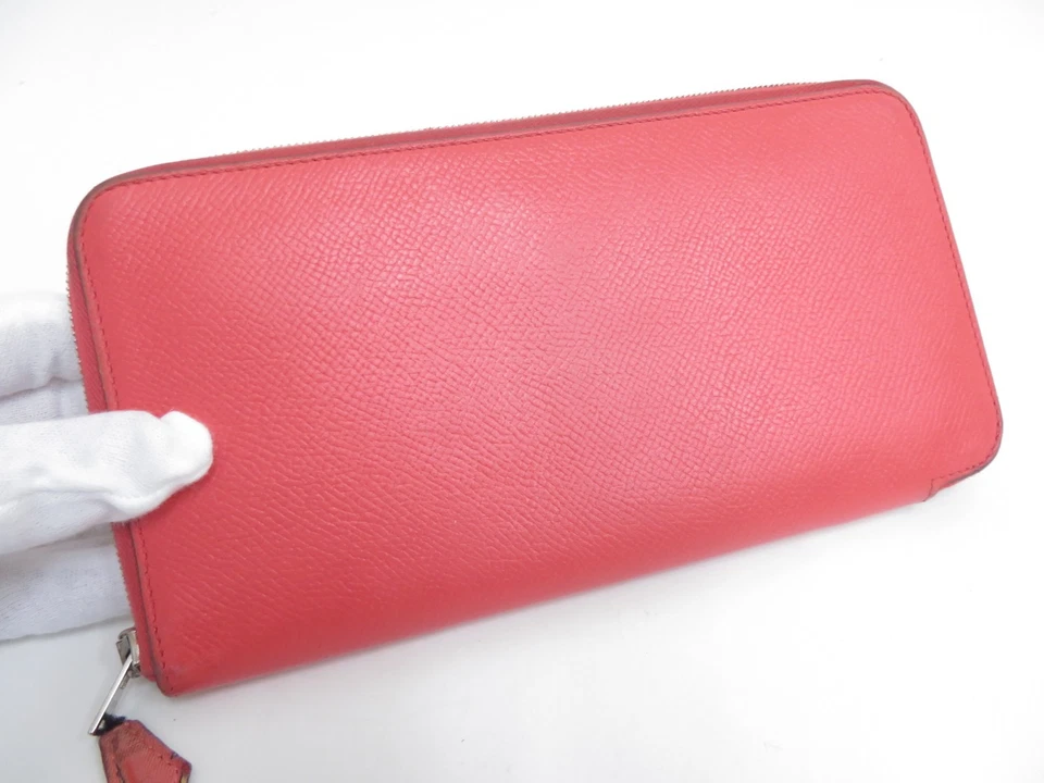 Auténtica billetera larga Hermes Azap de seda con cremallera alrededor F#45453 Foto 3 de 4