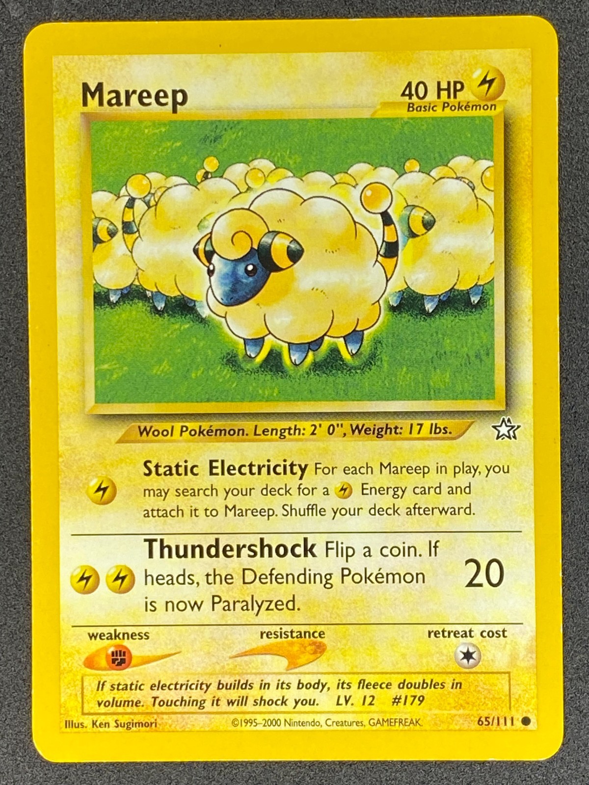 Pokémon Mareep 65/111 N1 Neo Genesis Unlimited LP