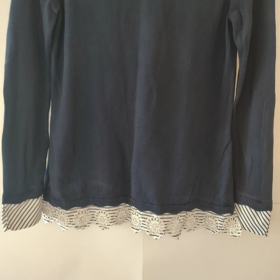 Suéter Marinero Casa Blanca Mercado Negro Cuello Barco S Náutico Nueva Inglaterra Costero Foto 3 de 4