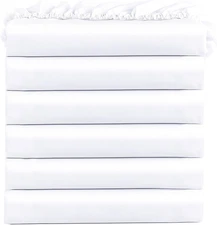 King Fitted Sheets, Bulk Pack of 6, Deep Pocket, Soft Microfiber Bottom Sheets f