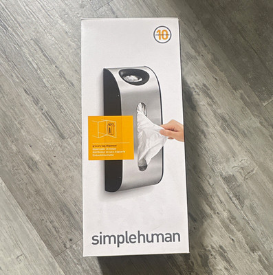 simplehuman Wall-Mount Grocery Bag Dispenser, 30-Bag Capacity, 15 1/4 in