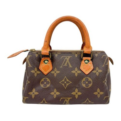 LOUIS VUITTON Mini Speedy Brown Monogram Leather Hand Bag