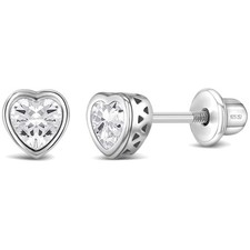Safe  Stylish Sterling Silver Kids Earrings with Screw Back Design for Comfort