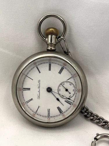 RUNNING Antique 1902 18s 17j Hamilton 925 Pocket Watch