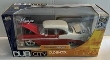 JADA DUB CITY OLD SKOOL SLAMMED RED/WHITE 1956 CHEVY BEL AIR NEW SEALED 1:24