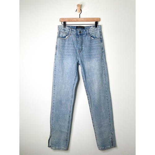 Lioness Alabama Split Hem Jeans Small Blue Denim Straight Leg Baggy Skater - Picture 5 of 12