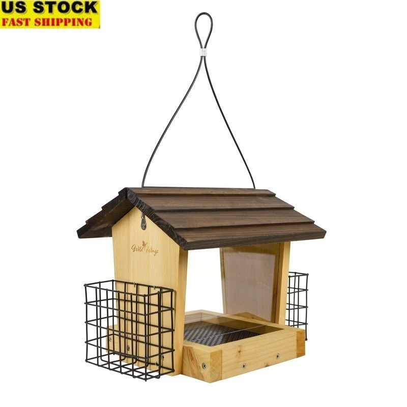 W/ Suet Fresh Seed Tray Cardinals Woodpeckers Backyard
