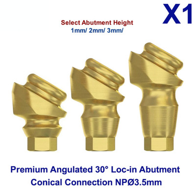 1x Dental Adapter Head Angulated 30° Conical LocIn Attachment NP Premium Fixture