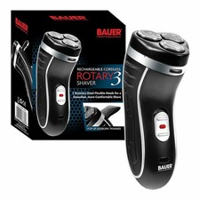 Image of Rechargeable Smooth Action Cordless Rotary 3 Head Shaver with Sideburn Trimmer