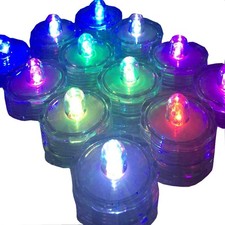 Bright LED Floral Tea Light Submersible Lights for Party Wedding RGB Changing C