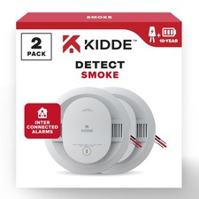 Kidde Smoke Detector, Hardwired with 10-Year Battery Backup, Interconnectable, L