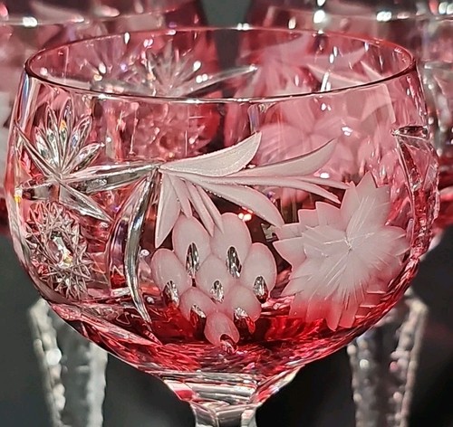 Nachtmann Kristall Cranberry Weingläser klar geschliffen 8 1/4" 6er Set - Bild 4 von 9