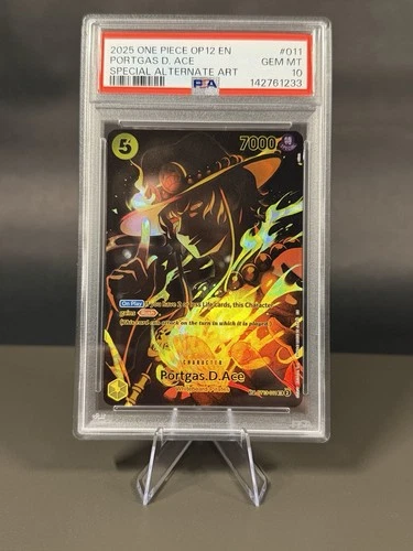 2025 ONE PIECE OP12 LEGACY OF THE MASTER ST13-011 PORTGAS D ACE SP PSA 10 GEM MT