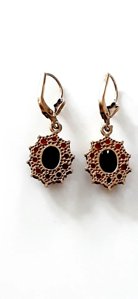 GOLD OHRRINGE ° GRANAT ° 333 / ooo ° 8 K ° Granat Steine ° Goldschmuck ° - Bild 4 von 4