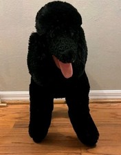 Melissa  Doug Realistic Lifelike Black Poodle Dog Puppy Plush Stuffed Toy Home