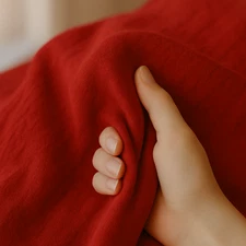 Ruby Red Linen Fabric by the Yard | Medium Weight | Apparel, Drapery & Crafts