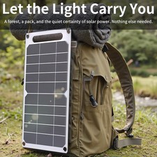 20W Solar Panel Charger with USB-A Output for Phones Power Bank Camping Hiking
