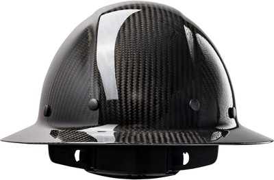 PIP Wolfjaw, Full Brim Smooth Dome Hard Hat with Glossy Carbon Medium, Black 