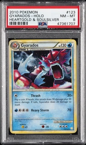 2010 POKEMON HEARTGOLD & SOULSILVER #123 GYARADOS-HOLO PSA 8