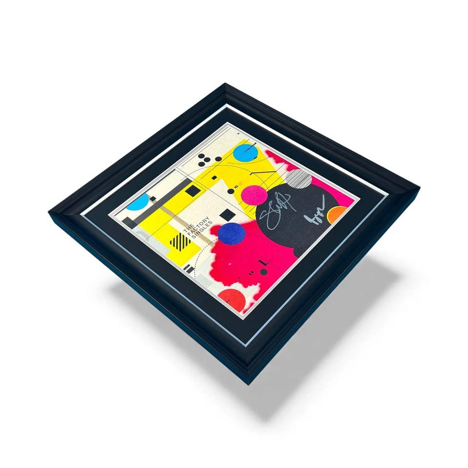 Shaun Ryder Bez SIGNED Happy Mondays The Factory Singles Album Display Autograph - Image 3 of 4