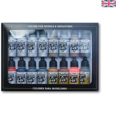 Model Air Metallic Effekte Acrylfarben Set - verschiedene 16 Farben für Airbrush