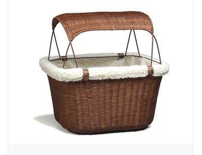 Resin Wicker Pet Bicycle Basket Includes Sun Shade, leash attachments. Never use