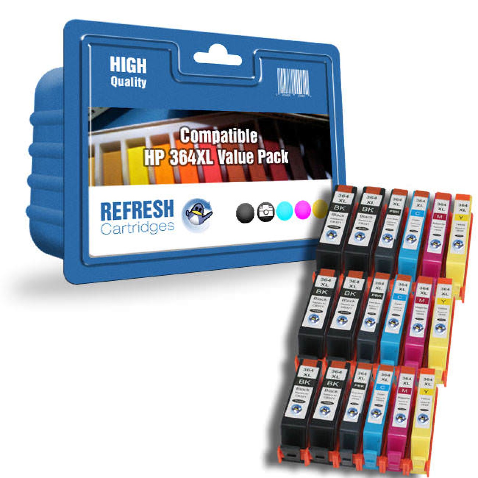 Refresh Cartridges Saver Value Pack 18x 364XL Ink Compatible With HP Printers