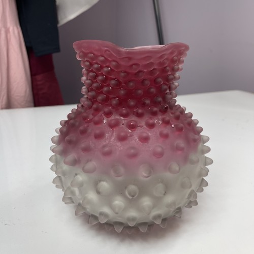 Victorian Hobbs Brockunier Rubina Hobnail Dew Drop Pitcher - Picture 5 of 8