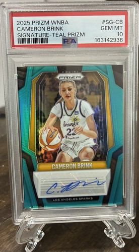 2025 Panini Prizm WNBA Cameron Brink Signatures Auto Teal Prizm /35 PSA 10 Pop 1