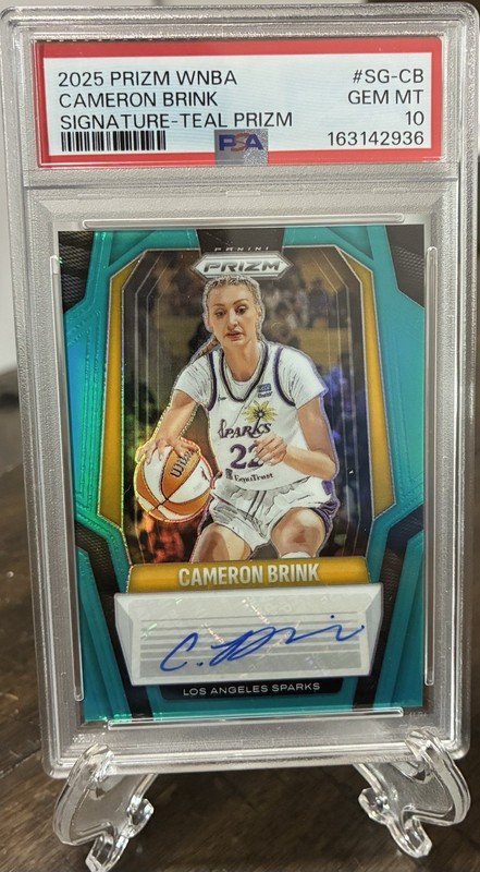 2025 Panini Prizm WNBA Cameron Brink Signatures Auto Teal Prizm /35 PSA 10 Pop 1