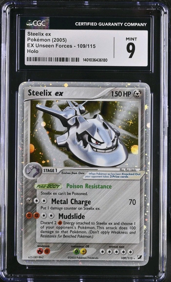 Pokemon Steelix Ex 109/115 Ex Unseen Forces ultra Rare Holo CGC 9 MINT