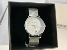 Nine West Women’s Liana Watch Silver Tone Mesh Band New In Box