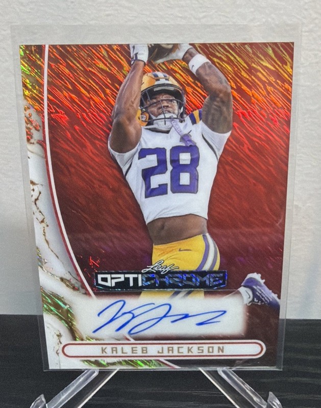 2026 Leaf Optichrome Kaleb Jackson Red Rookie Auto #d/4