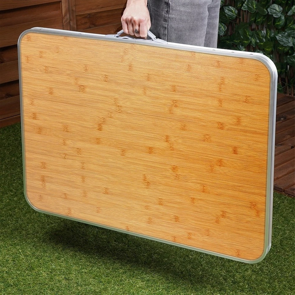 Table de Camping Pliable 80x60x70,5cm Table de Voyage Jardin Extérieur - Photo 4/4