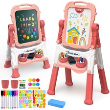 Easel for Kids, Toddler Easel, Double-Sided Chalk Board Kid, White Board, Kid...