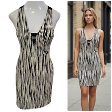 Olive Tree Dress Womens Large Junior Knit Sexy Drop V Sleeveless Zip Up Party